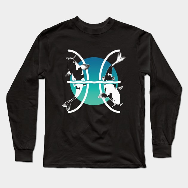 Koi Fish Pisces zodiac sign Long Sleeve T-Shirt by TMBTM